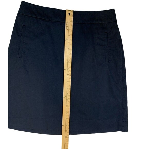 Banana Republic A-Line Skirt Women's 6 Navy Blue Stretch Back Zip Flat Front - Picture 8 of 12